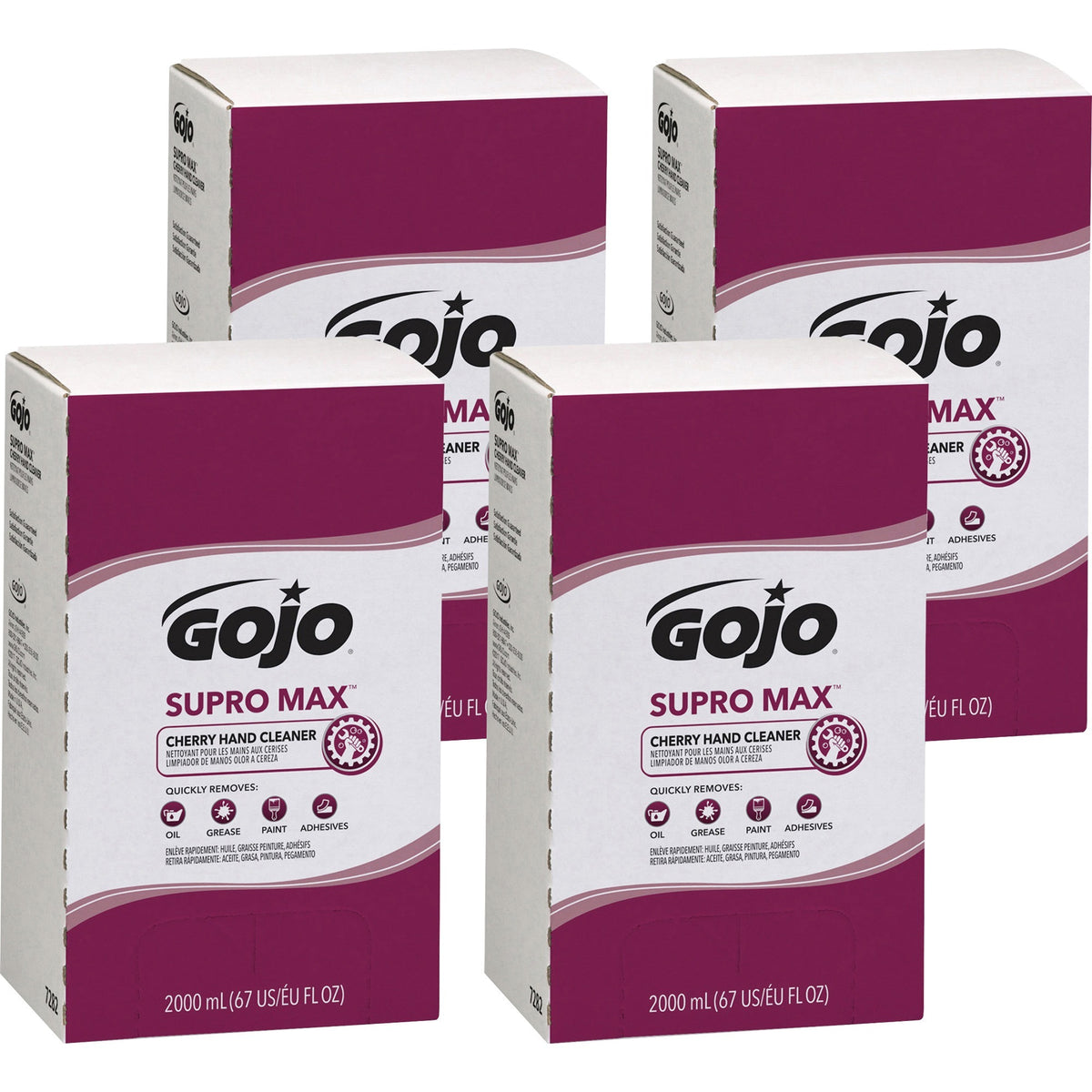 Gojo® Supro Max Hand Cleaner - Cherry Scent - 2.11 quart - Adhesive Remover, Soil Remover - Hand - Tan - 4 / Carton