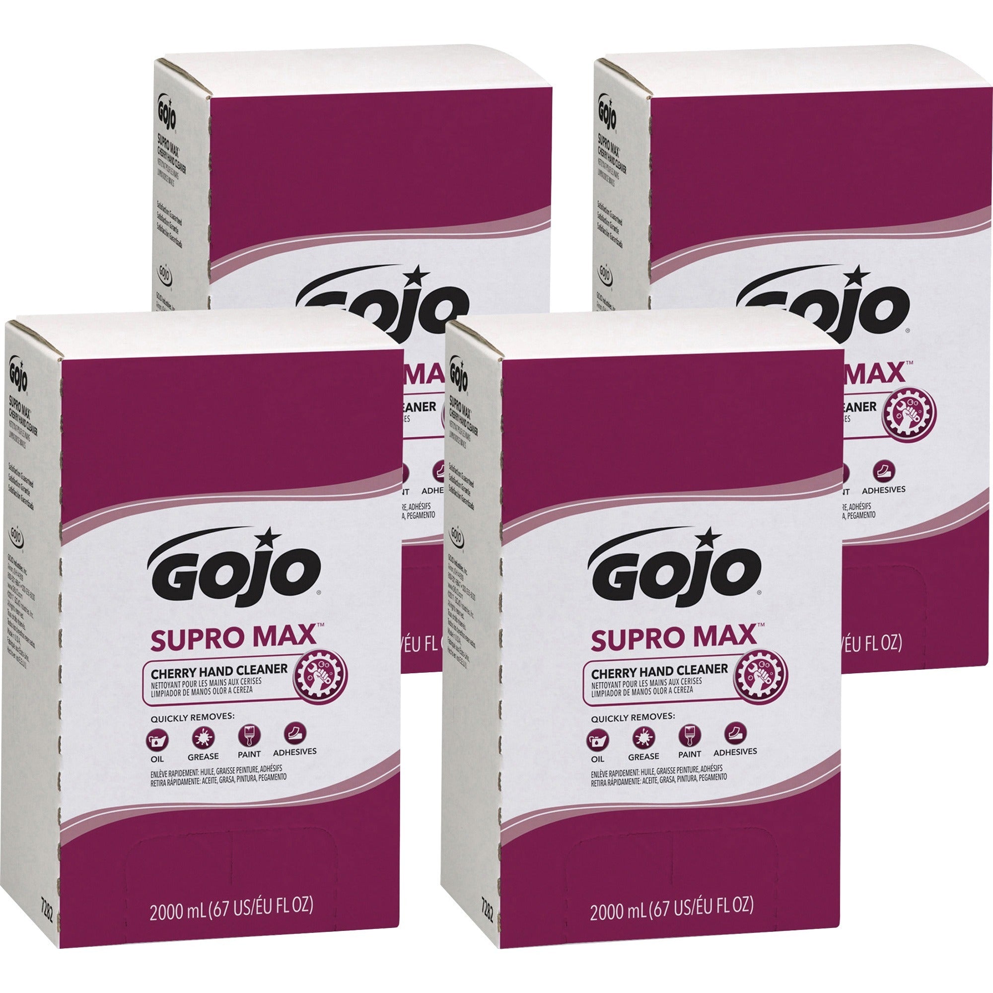 Gojo® Supro Max Hand Cleaner - Cherry Scent - 2.11 quart - Adhesive Remover, Soil Remover - Hand - Tan - 4 / Carton