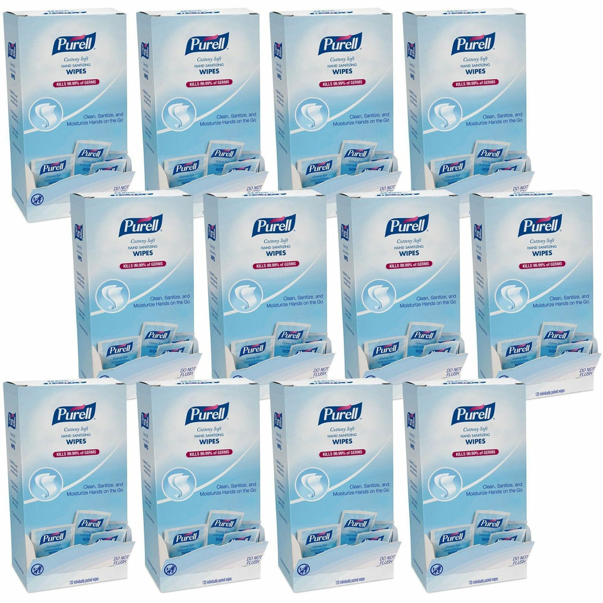 PURELL® Cottony Soft Sanitizing Wipes - 5" Width x 7" Length - White - 120/Box - 12 / Carton