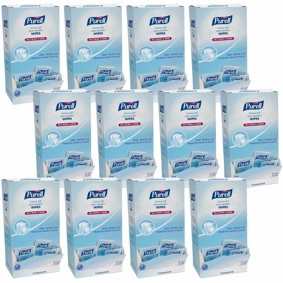 PURELL® Cottony Soft Sanitizing Wipes - 5" Width x 7" Length - White - 120/Box - 12 / Carton