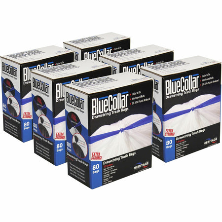 BlueCollar 13-Gallon Drawstring Trash Bags - Strong and Reliable Garbage - & Liners