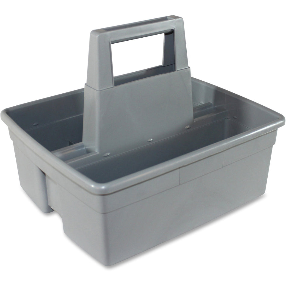 Impact Maids' Basket - 2 Compartment(s) - 10.10" Height x 11.10" Width x 12.90" Length - Handle, Heavy Duty - Gray - Plastic - 6 / Carton