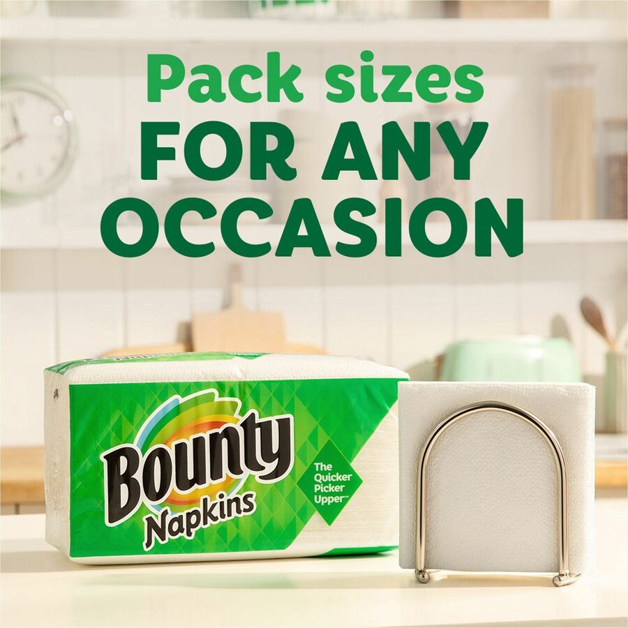 Bounty Quilted Napkins - 1 Ply - 12" Width x 12" Length - Quilted Surface - White - Paper - 200/Pack - 8 / Carton