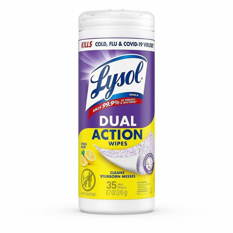 Lysol Dual Action Wipes - Front