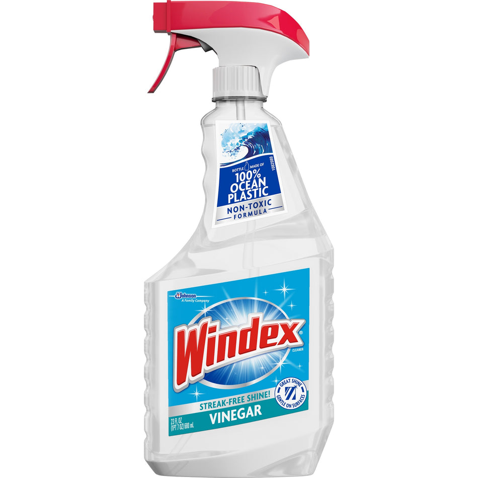 Windex® Vinegar MultiSurface Spray - 23 fl oz (0.7 quart) - Clean & Fresh Scent - Ammonia-free, Streak-free, Versatile - Clear - 8 / Carton