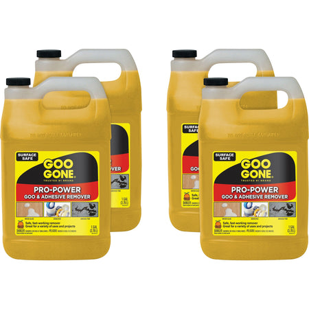 Goo Gone 1-Gallon Pro-Power Goo Remover - 128 fl oz (4 quart) - Citrus Scent - Fast Acting - Orange - 4 / Carton