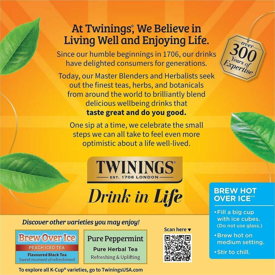 Twinings of London Lemon & Ginger Herbal Tea K-Cup - Herbal Tea - 24 Cup - 24 / Box