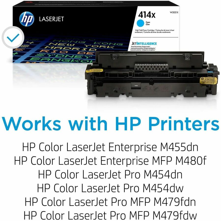 HP 414X (W2021X) Original High Yield Laser Toner Cartridge - Cyan - 1 Each - Alternate-Image1