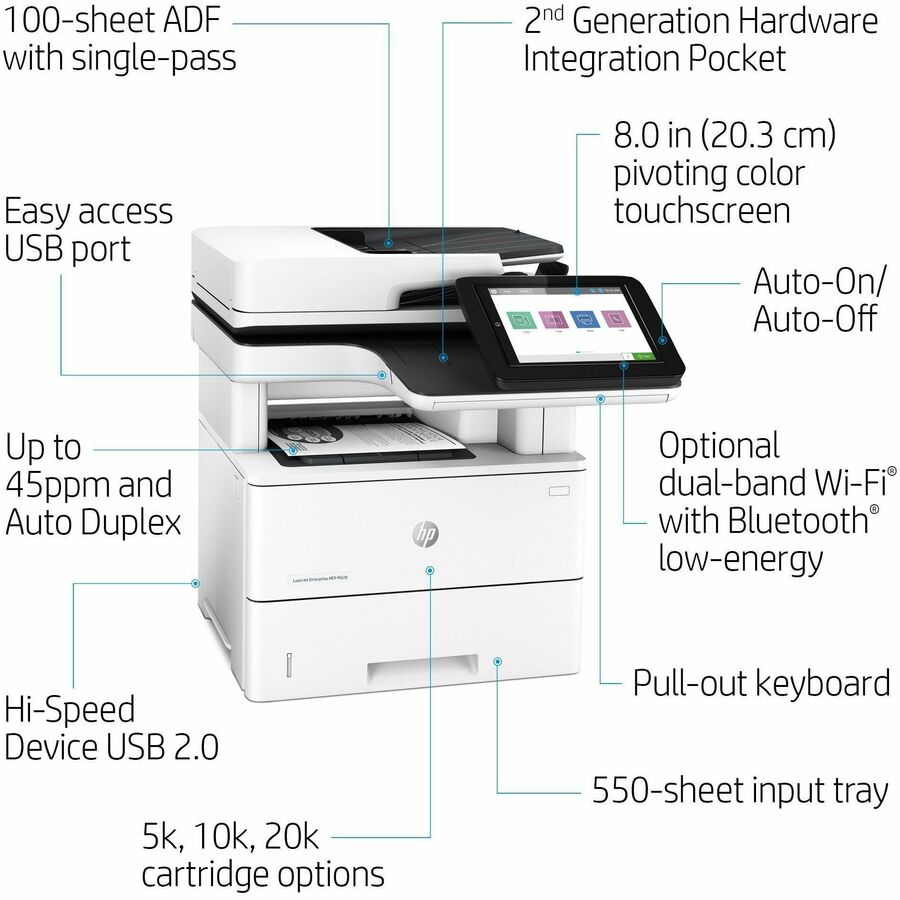 HP LaserJet M528dn Laser Multifunction Printer - Monochrome - Alternate-Image11