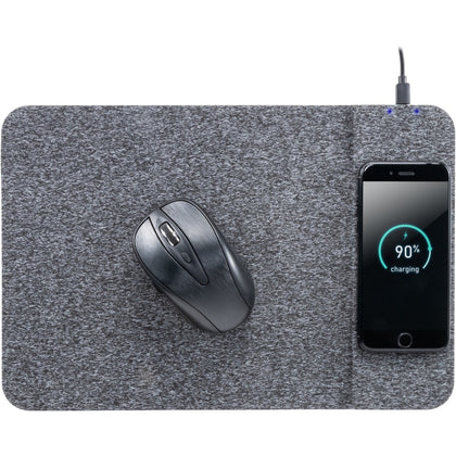Allsop PowerTrack Wireless Charging Mousepad - Black Fabric - 0.25" x 13" x 8.75"