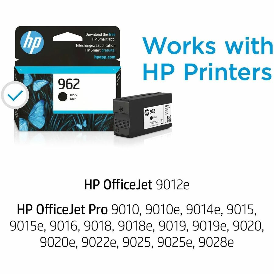 HP 962 (3HZ99AN) Original Standard Yield Inkjet Ink Cartridge - Black - 1 Each - Alternate-Image1