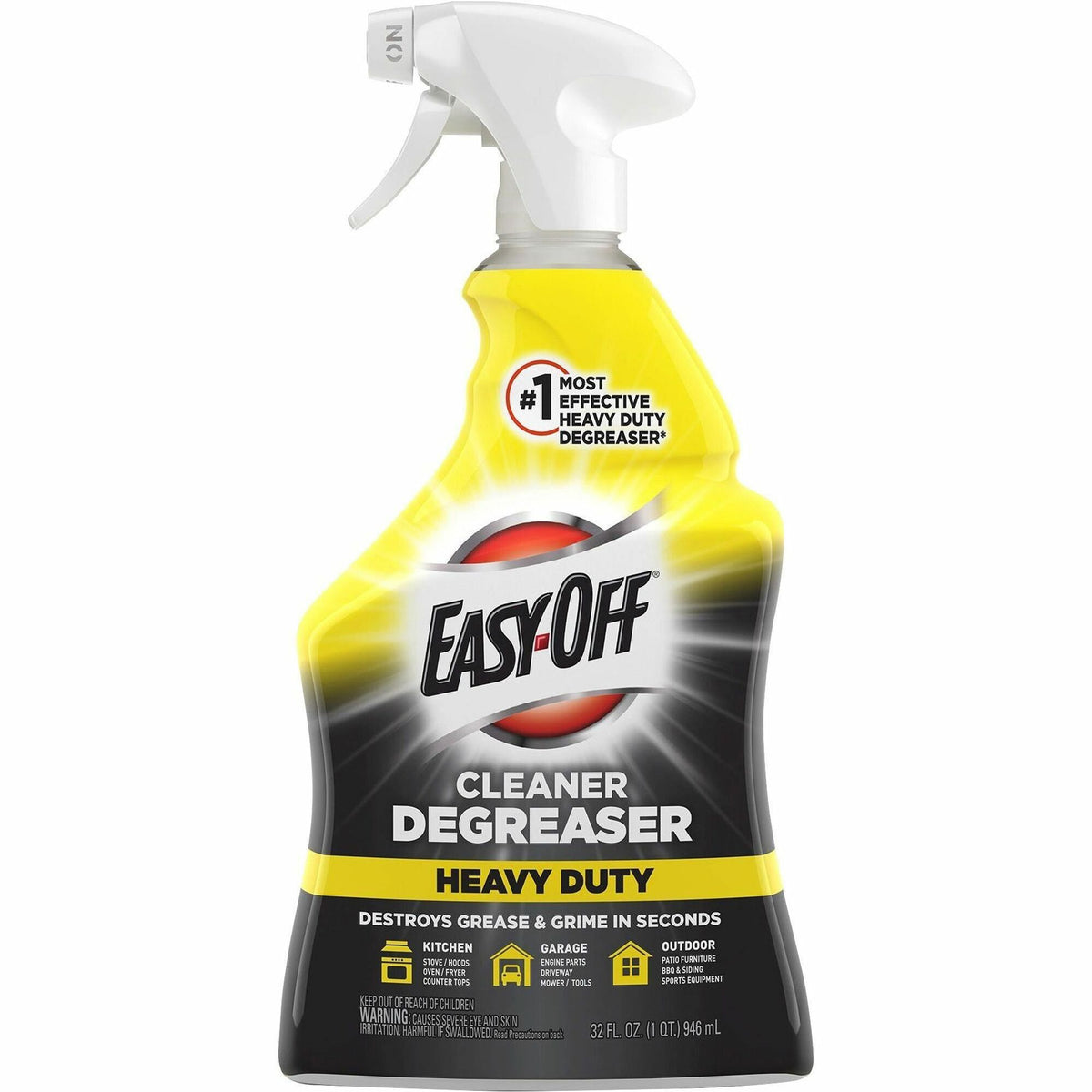 Easy-Off Cleaner Degreaser - Ready-To-Use - 32 fl oz (1 quart) - Heavy Duty - Clear - 1 Each