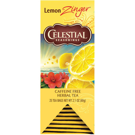Celestial Seasonings® Lemon Zinger Herbal Tea Bag - Herbal Tea - 25 / Box