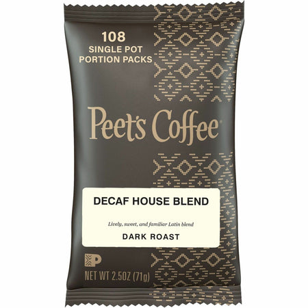 Peet's Coffee&trade; Decaf House Blend Coffee - 2.5 oz - House Blend - Decaffeinated - 18 / Box
