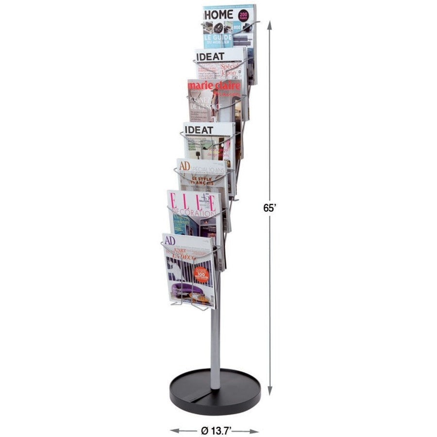 Alba Display Rack - 400 x Sheet, 7 x Document - 7 Compartment(s) - 59.06" Height - Floor - Metal - 1 Each