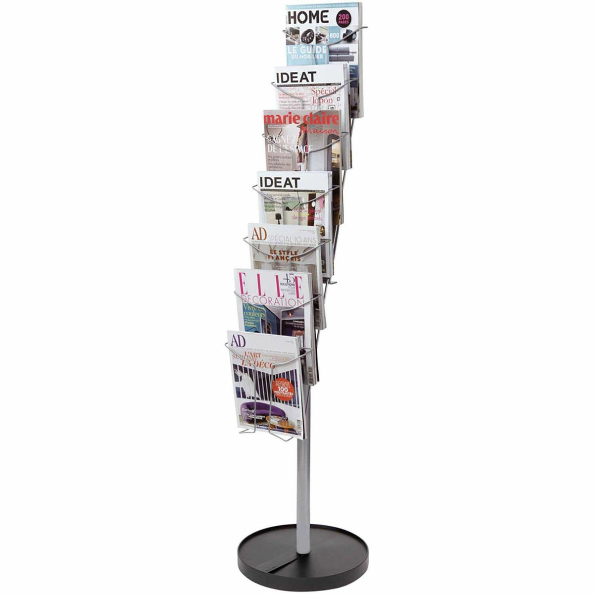 Alba Display Rack - 400 x Sheet, 7 x Document - 7 Compartment(s) - 59.06" Height - Floor - Metal - 1 Each