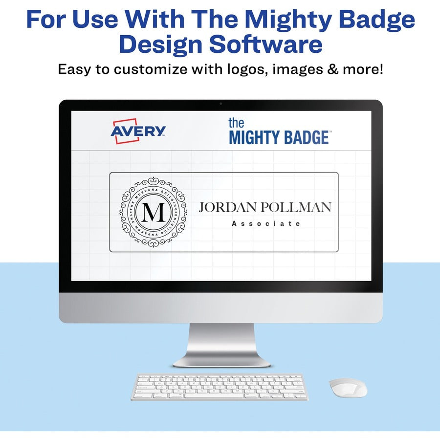 The Mighty Badge® by Avery® Professional Reusable Name Badge System Replacement Pack - Silver - 2 / Pack