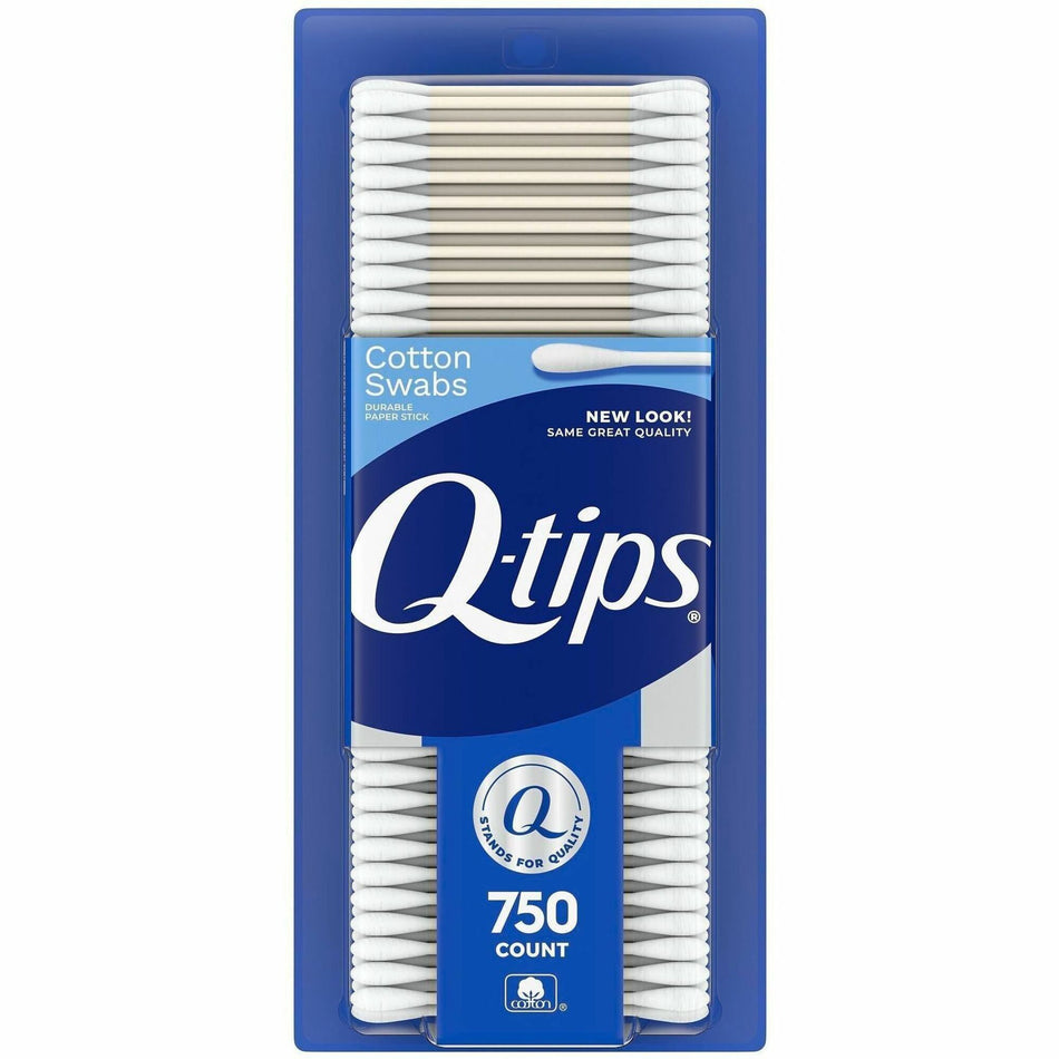 Q-tips Cotton Swabs - White - Cotton - 750 / Pack