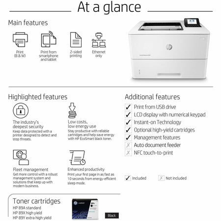 HP LaserJet Enterprise M507 M507dn Desktop Laser Printer - Monochrome - Alternate-Image7