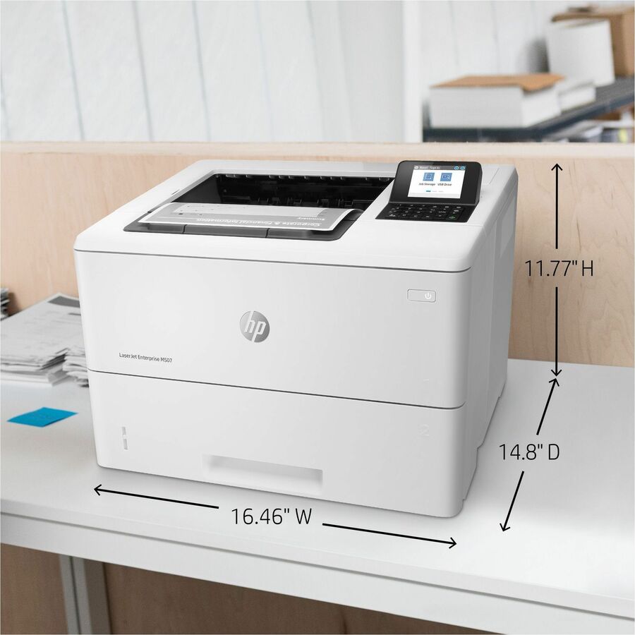 HP LaserJet Enterprise M507 M507dn Desktop Laser Printer - Monochrome - Alternate-Image10