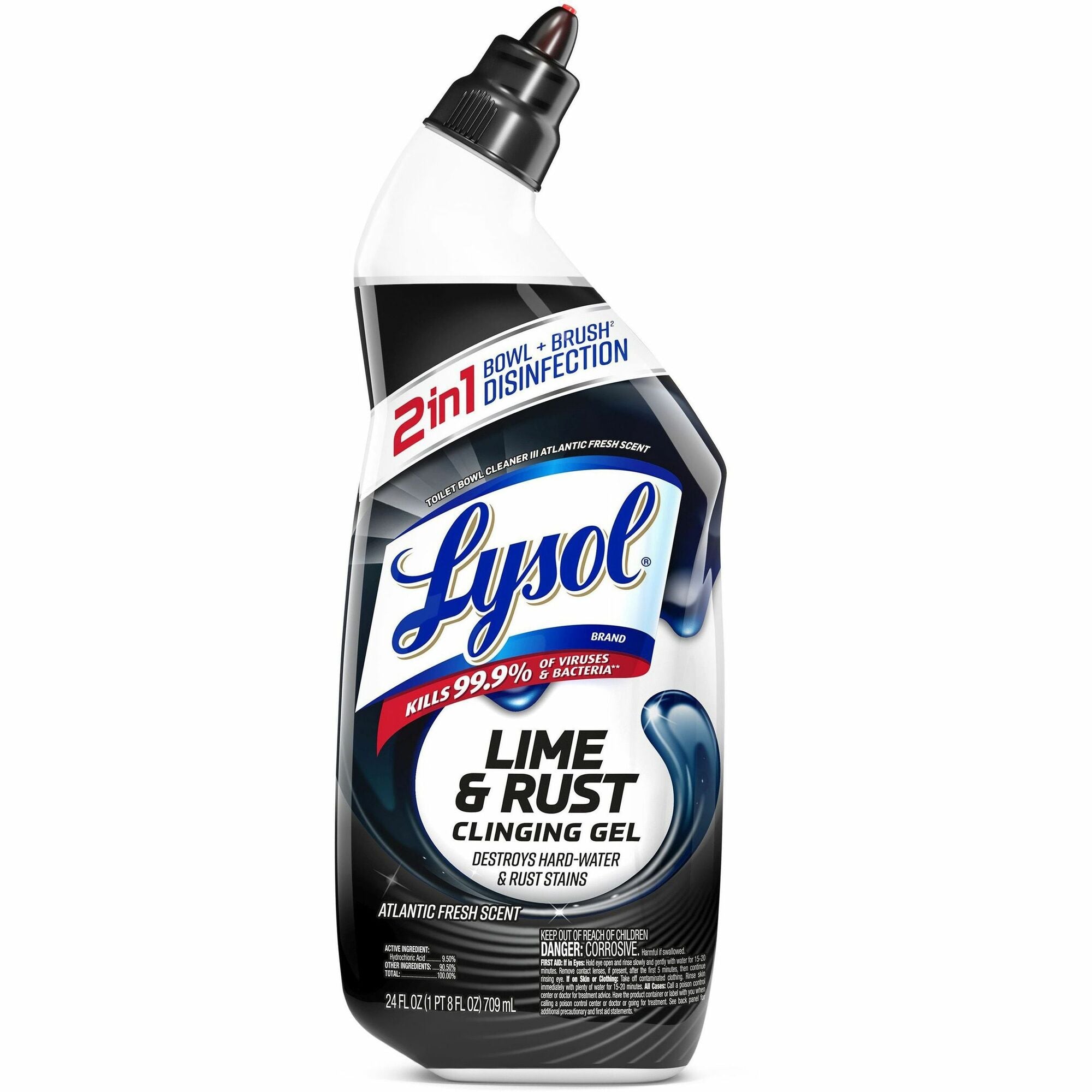Lysol Lime/Rust Toilet Bowl Cleaner - 24 fl oz (0.8 quart) - Atlantic Fresh Scent - Blue - 1 Each