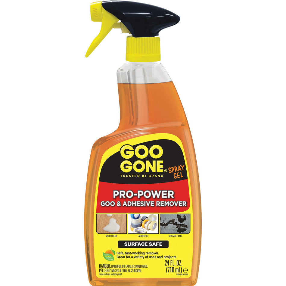 Goo Gone Spray Gel - 24 fl oz - For Tar, Glue, Caulk, Sealant, Tree Sap, Wet Paint, Asphalt, Ink, Marker Soot, Grease, Oil - Orange - 1 Each