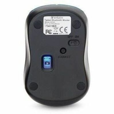 Verbatim Bluetooth Multi-Trac LED Tablet Mouse - Blue LED/Optical - Wireless - Bluetooth - Dark Teal - 1600 dpi - 3 Button(s) - Symmetrical - 1 Each