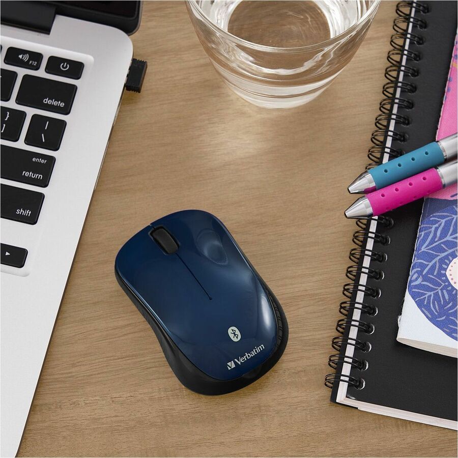 Verbatim Bluetooth Multi-Trac LED Tablet Mouse - Blue LED/Optical - Wireless