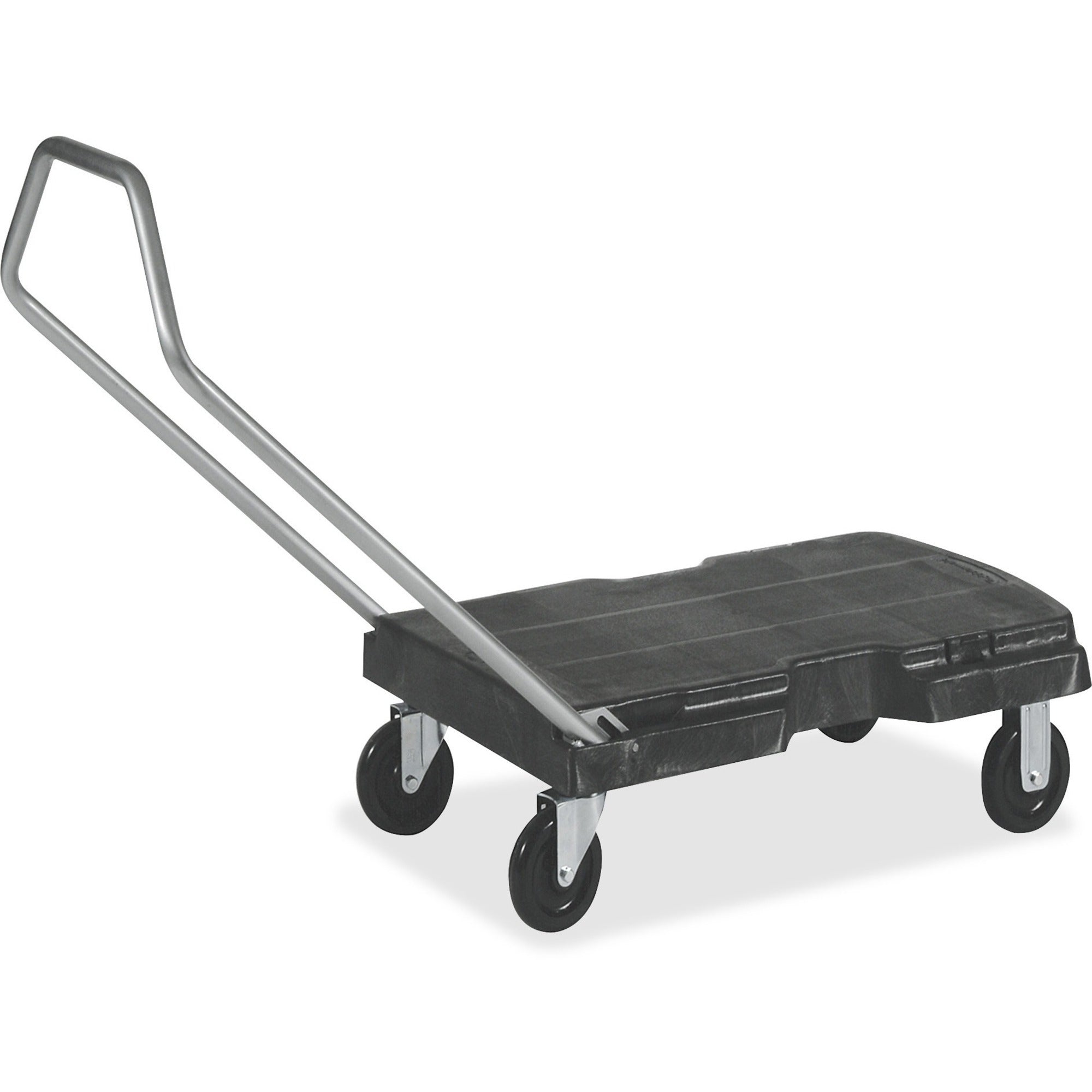 Rubbermaid Commercial Utility Duty Triple Trolley - Push/Pull Handle - 500 lb Capacity - 5" Caster Size - Plastic, Structural Foam - 20.50" Width x 32.50" Height - Beige, Green - 1 / Carton