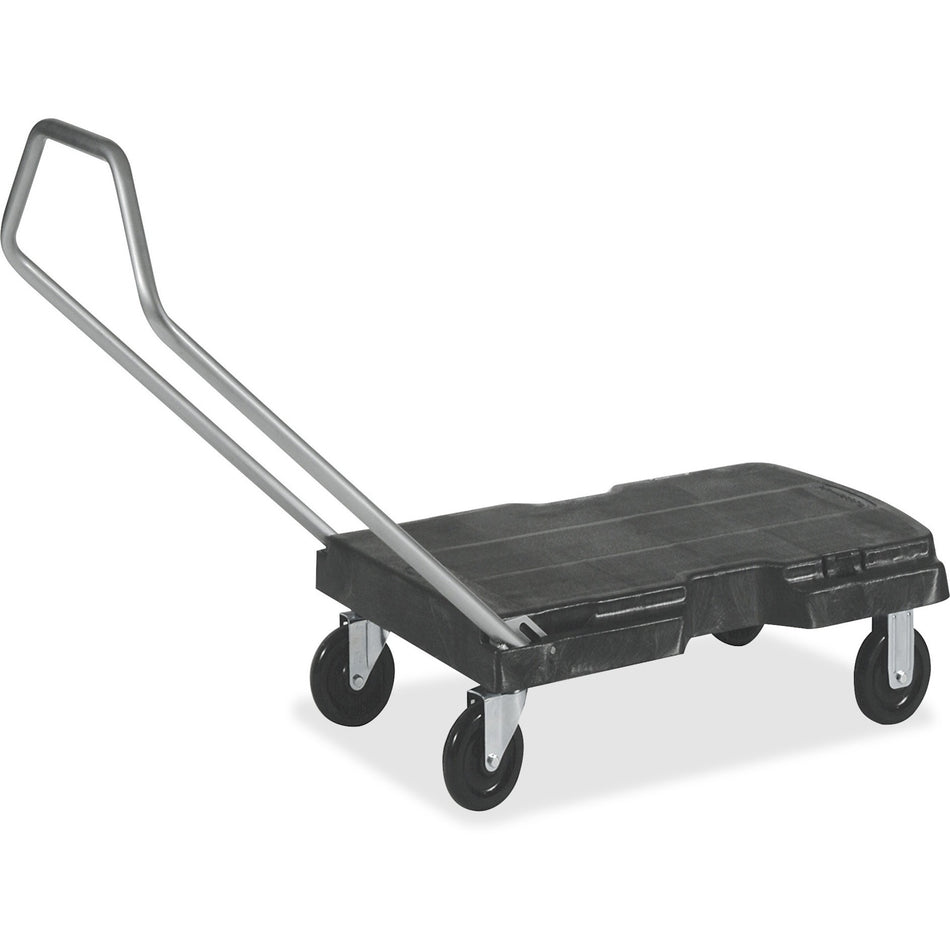 Rubbermaid Commercial Utility Duty Triple Trolley - Push/Pull Handle - 500 lb Capacity - 5" Caster Size - Plastic, Structural Foam - 20.50" Width x 32.50" Height - Beige, Green - 1 / Carton
