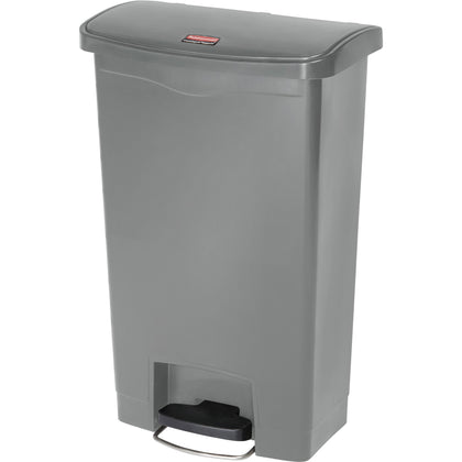 Rubbermaid Commercial Slim Jim 13G Front Step Container - Durable 13.21 gal Gray Bin - Waste Containers & Lids