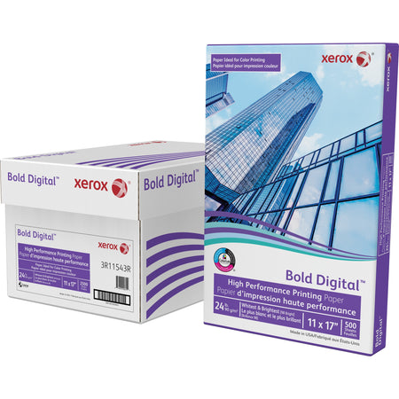 Xerox Bold Digital High Performance Paper - White - 98 Brightness - 11" x 17" - 24 lb Basis Weight - White - 500 / Ream