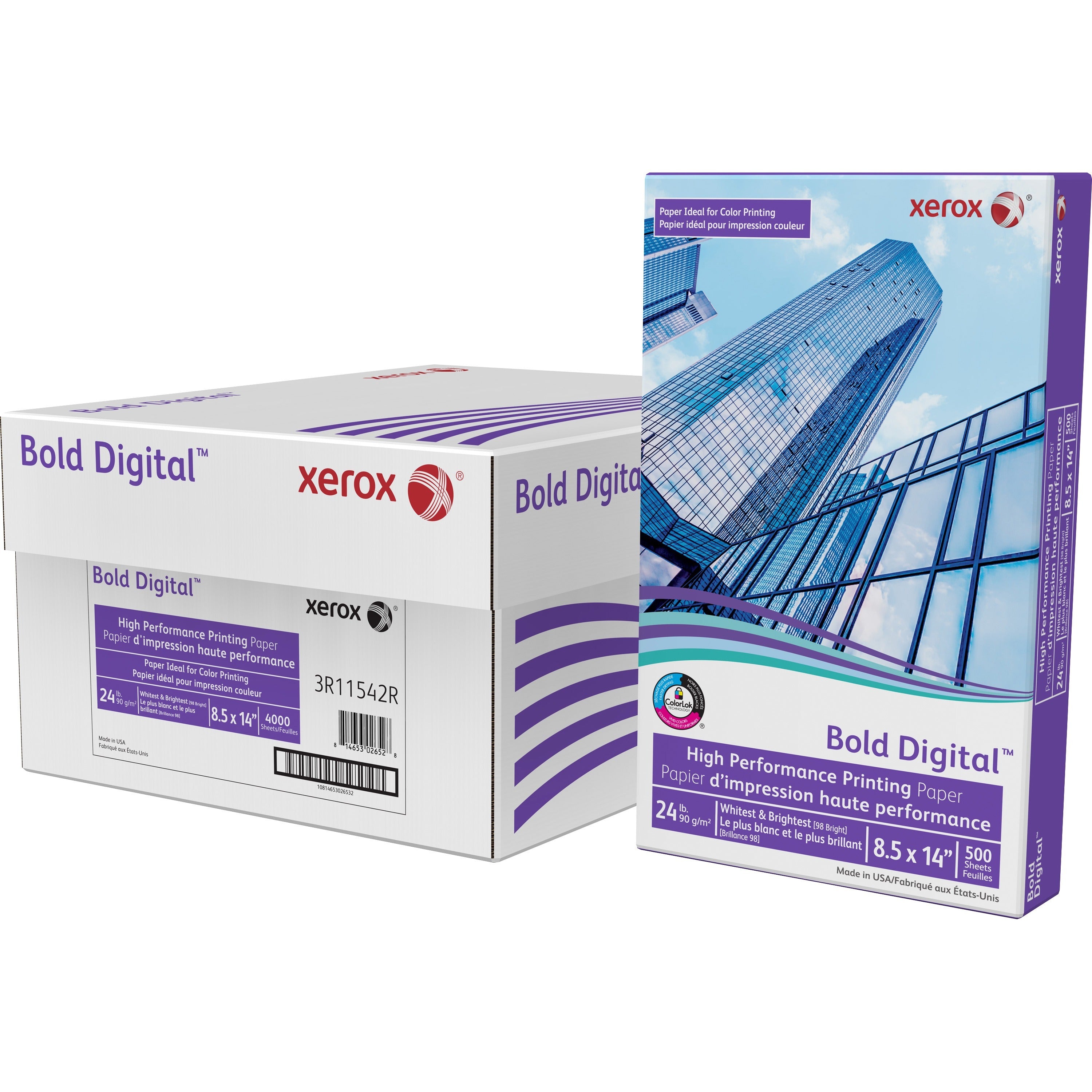 Xerox Bold Digital High Performance Paper - White - 98 Brightness - 8 1/2" x 14" - 24 lb Basis Weight - White - 500 / Ream