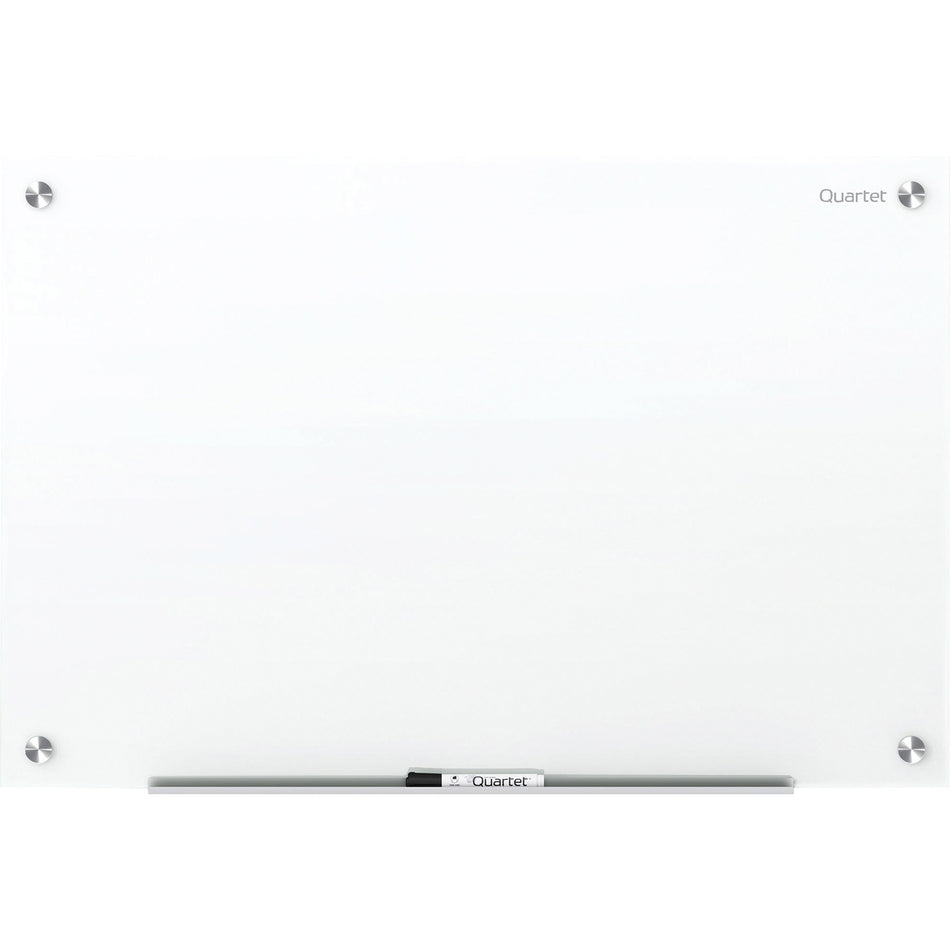 Quartet Magnetic Glass Dry-Erase Board - 96" (8 ft) Width x 48" (4 ft) Height - Brilliance White Tempered Glass Surface - Rectangle - Horizontal/Vertical - Magnetic - 1 Each