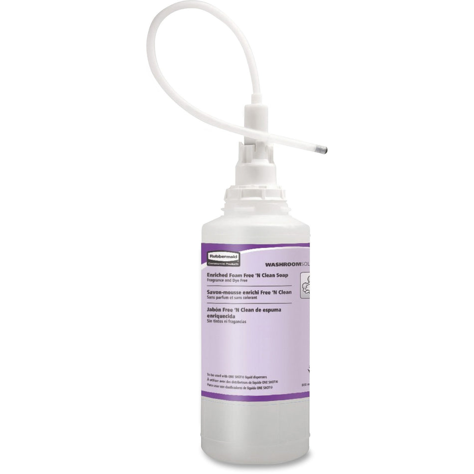 Rubbermaid Commercial One Shot Foam Free 'N Clean Soap - 27.05 fl oz - Hand - Multicolor - pH Balanced, Fragrance-free, Hygienic, Dye-free - 4 / Carton