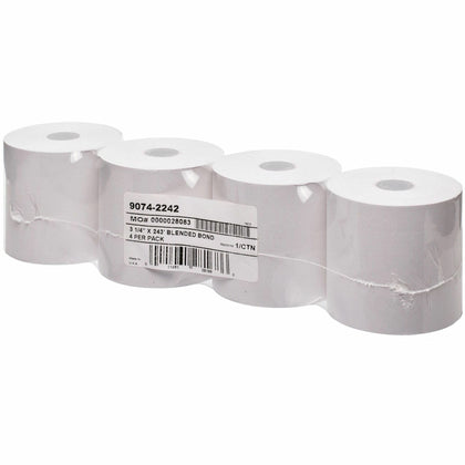 ICONEX Blended Bond Paper POS Receipt Roll - White - 4 Pack - Register / Thermal Receipts