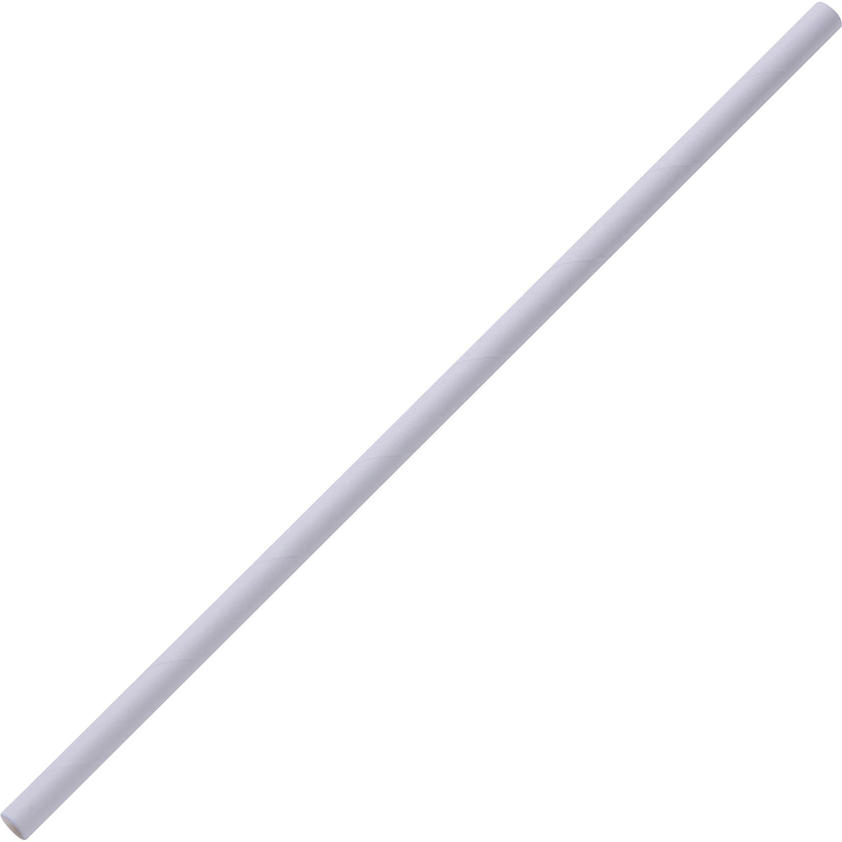 Genuine Joe Paper Straw - 0.3" Length x 0.3" Width x 7.3" Height - Paper - White - 500 / Box