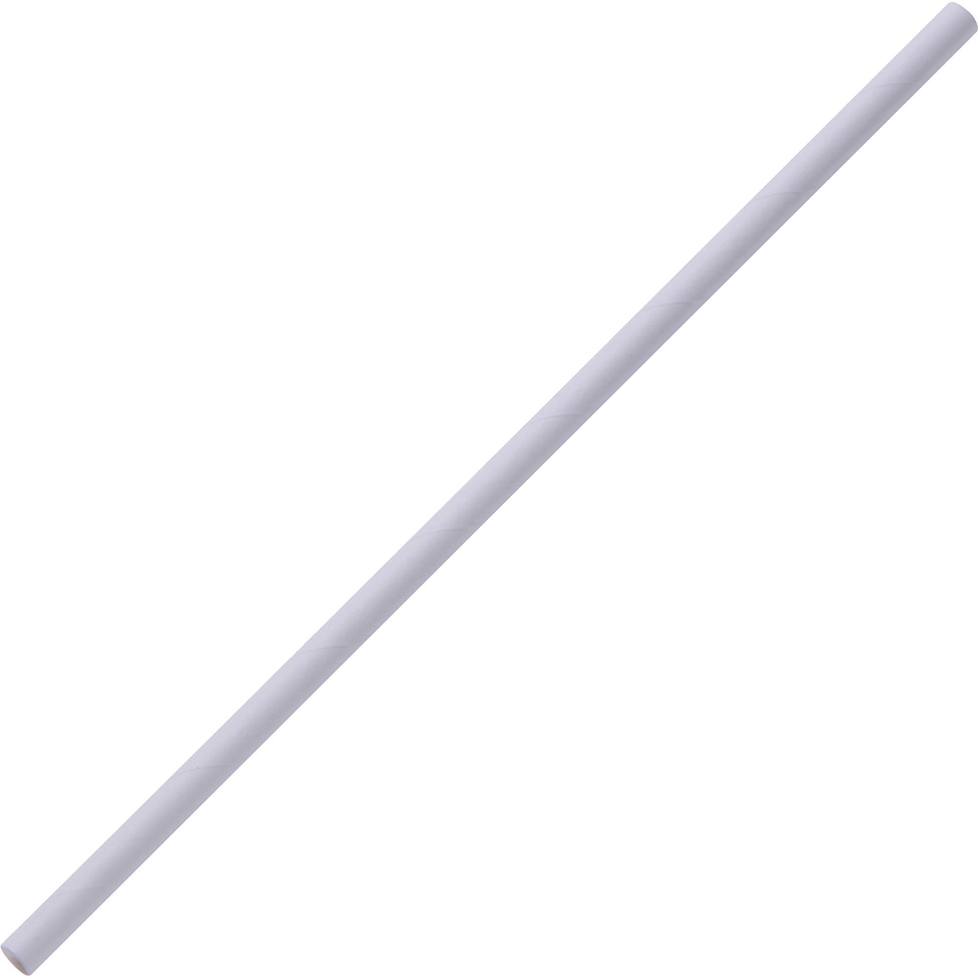 Genuine Joe Paper Straw - 0.3" Length x 0.3" Width x 7.3" Height - Paper - White - 500 / Box