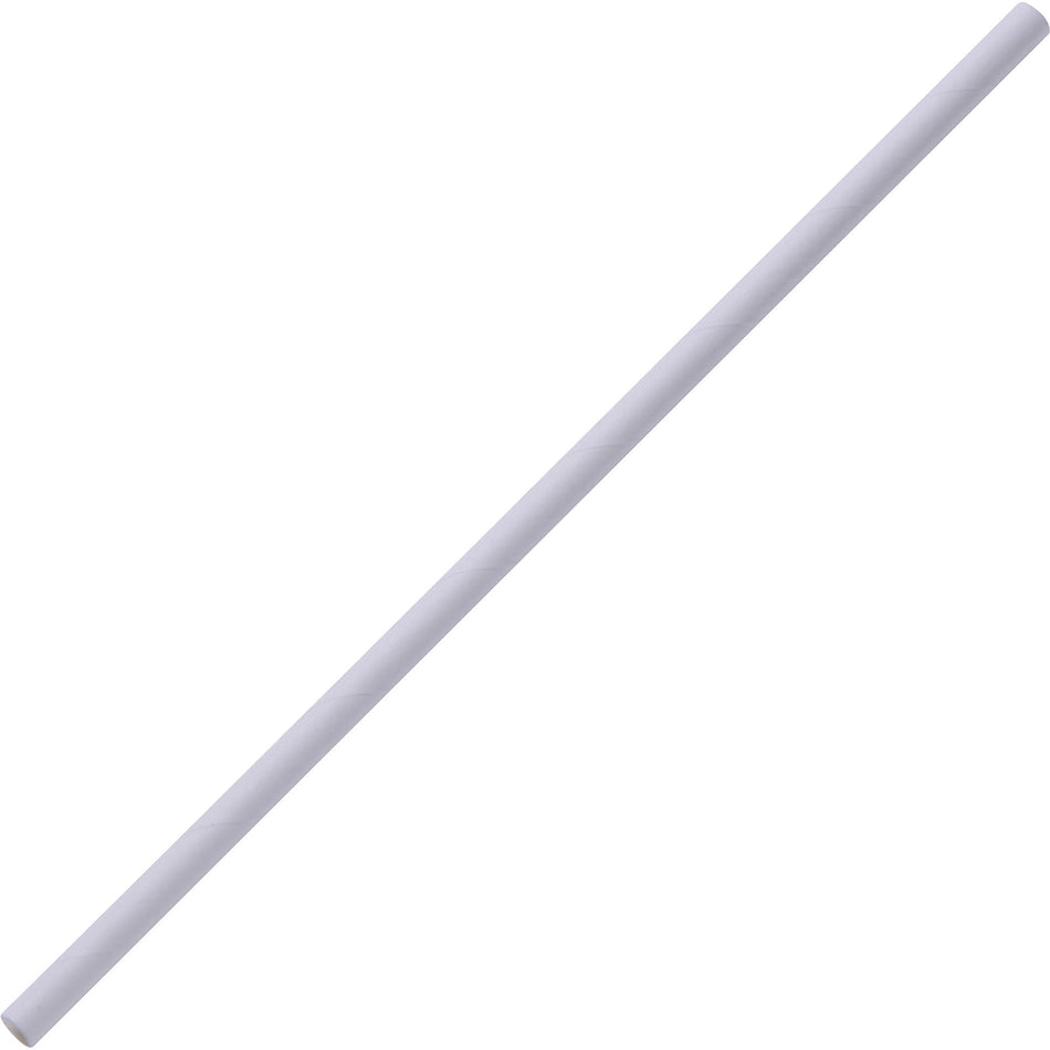 Genuine Joe Paper Straw - 0.3" Length x 0.3" Width x 7.3" Height - Paper - White - 500 / Box