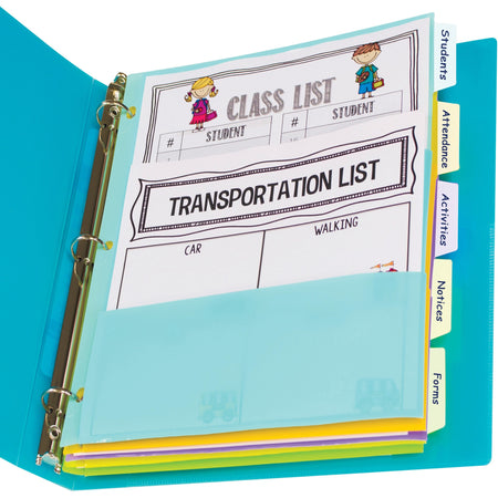 C-Line Bright Multi-pocket 5-tab Index Dividers - 2000