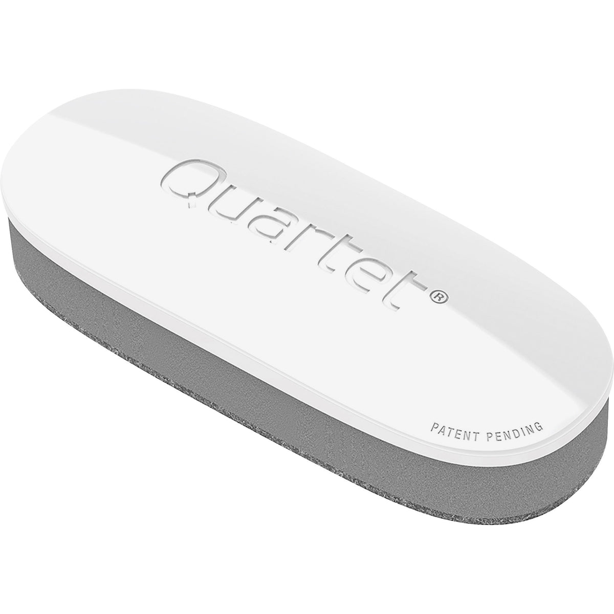 Quartet Dry-Erase Board Eraser - 2" Width x 5" Length - Streak-free, Comfortable Grip, Dustless, Stain Resistant - White, Silver - Foam, Felt - 1 Each