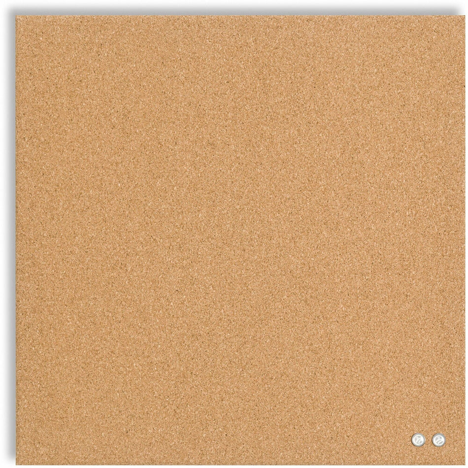 U Brands Frameless Cork Canvas Bulletin Board - 14" Board Height x 14" Board Width - Natural Cork Surface - Self-healing, Frameless, Easy Installation, Sleek Style, Self-healing, Mounting System - 1 Each
