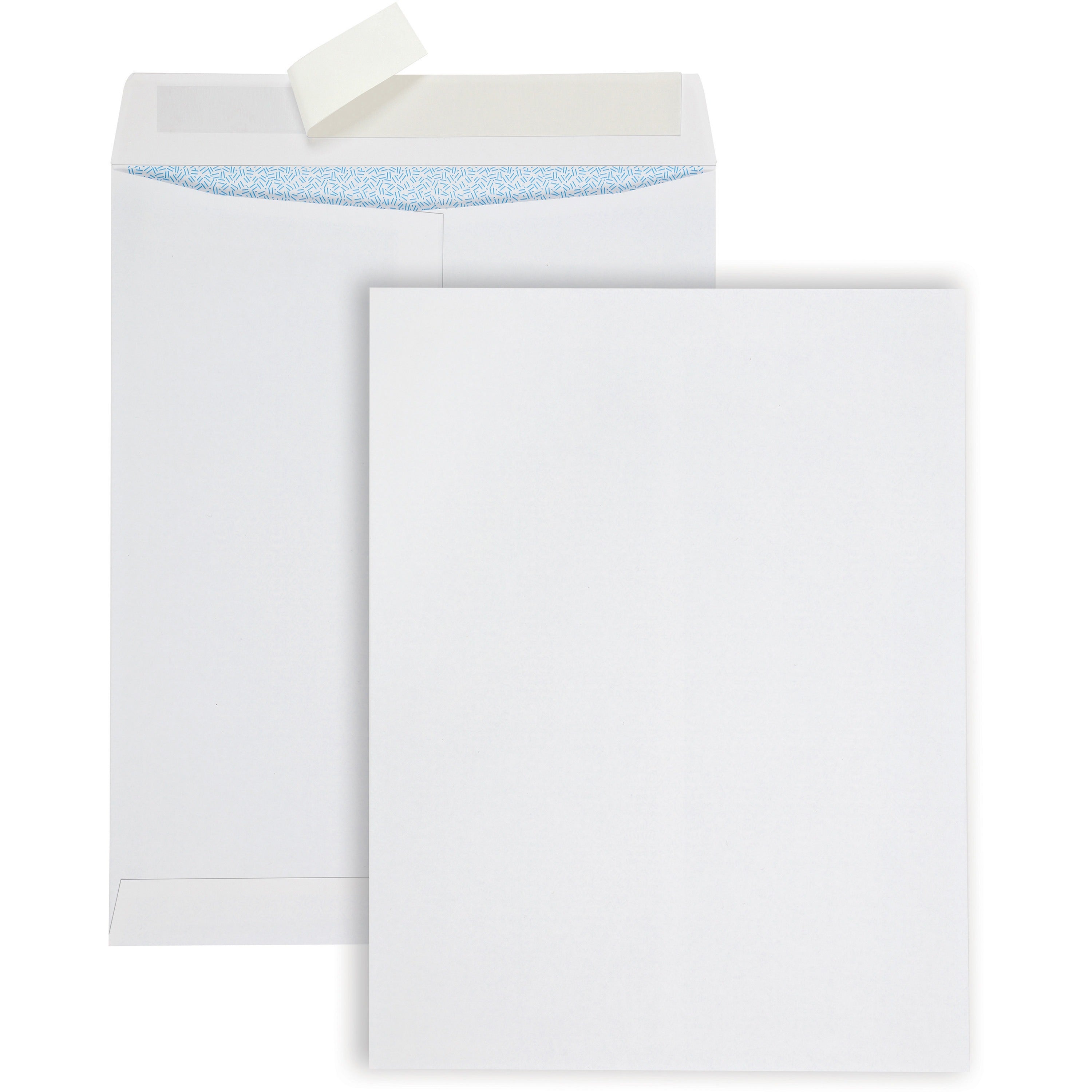 Quality Park Redi Strip Security Mailing Envelopes - Multipurpose - #13 1/2 - 10" Width x 13" Length - Peel Strip - White - 100 / Box