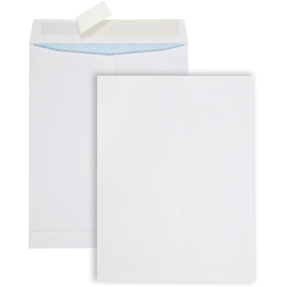 Quality Park Redi Strip Security Mailing Envelopes - Multipurpose - #13 1/2 - 10" Width x 13" Length - Peel Strip - White - 100 / Box