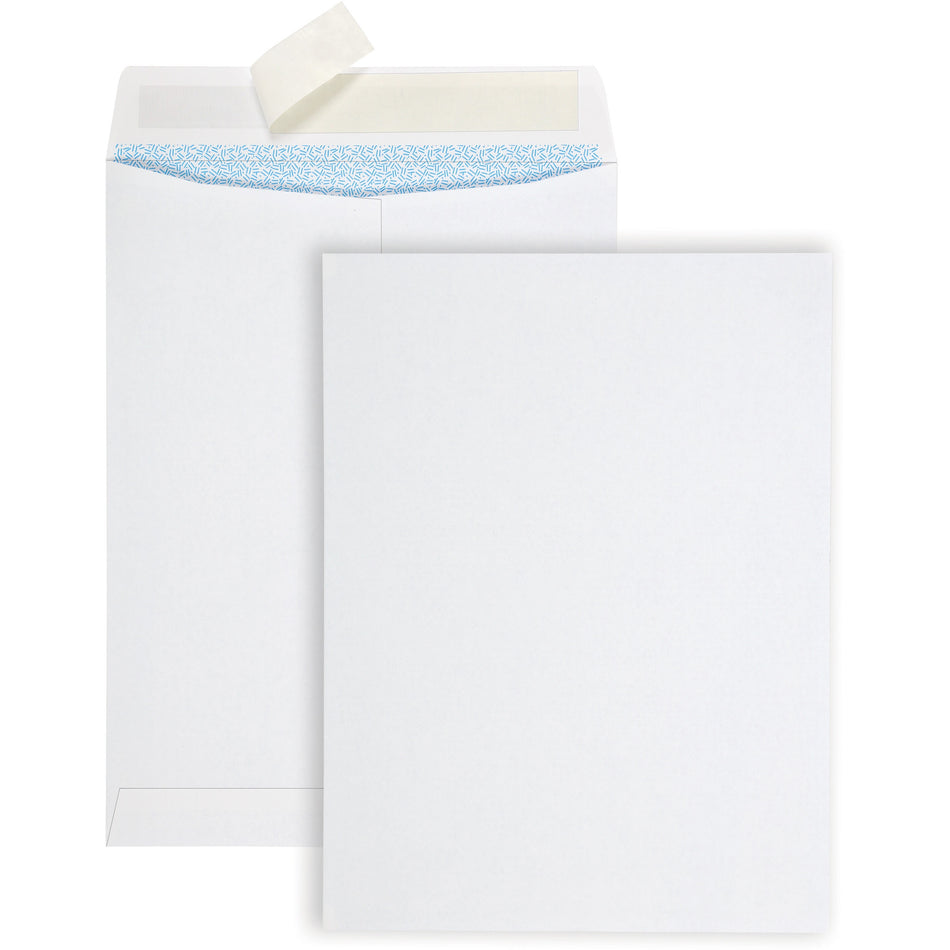 Quality Park Redi Strip Security Mailing Envelopes - Multipurpose - 9" Width x 12" Length - Peel Strip - White - 100 / Box