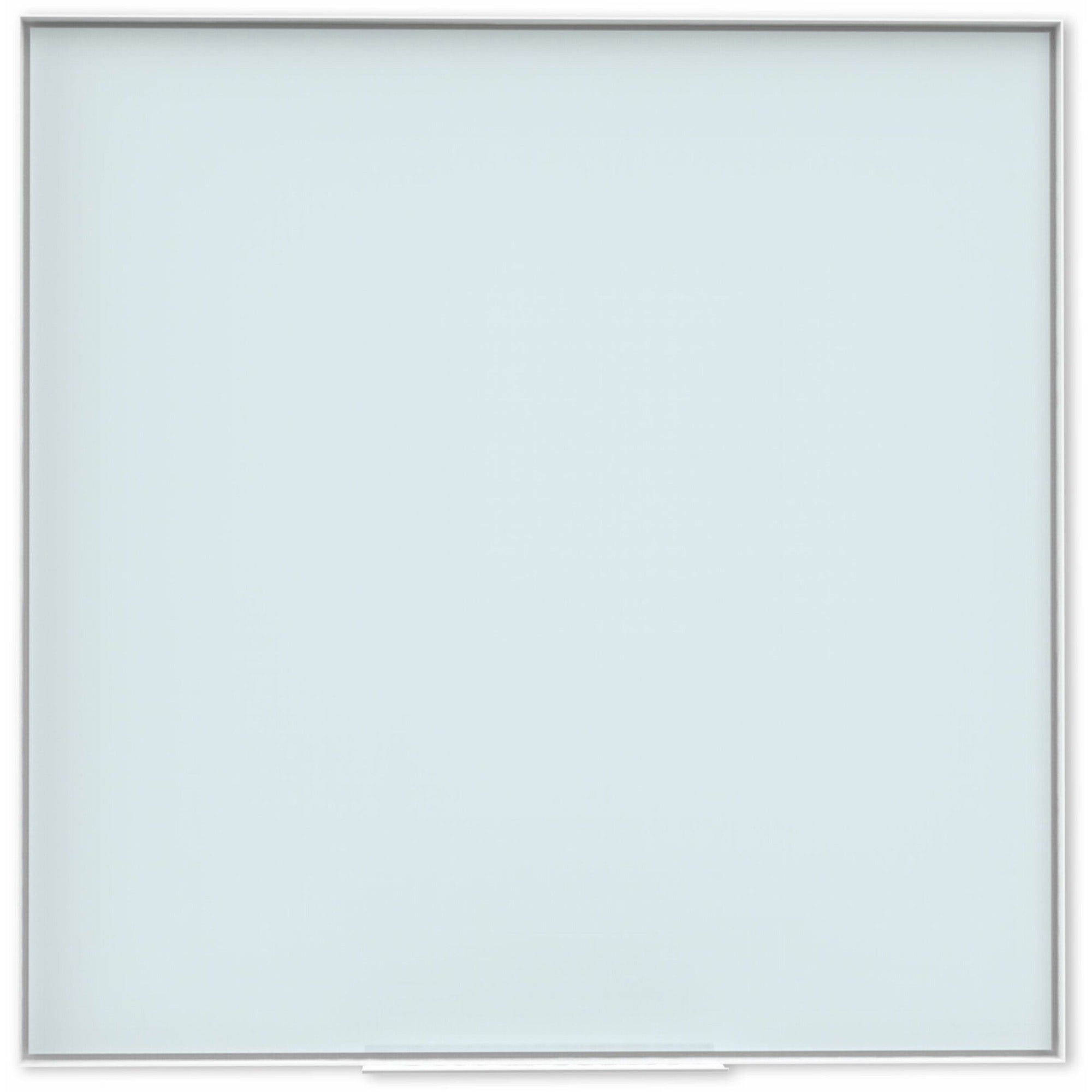 U Brands Glass Non-Magnetic Dry-Erase Board - 36" (3 ft) Width x 36" (3 ft) Height - Frosted White Tempered Glass Surface - White Aluminum Frame - Square - Horizontal/Vertical - 1 Each