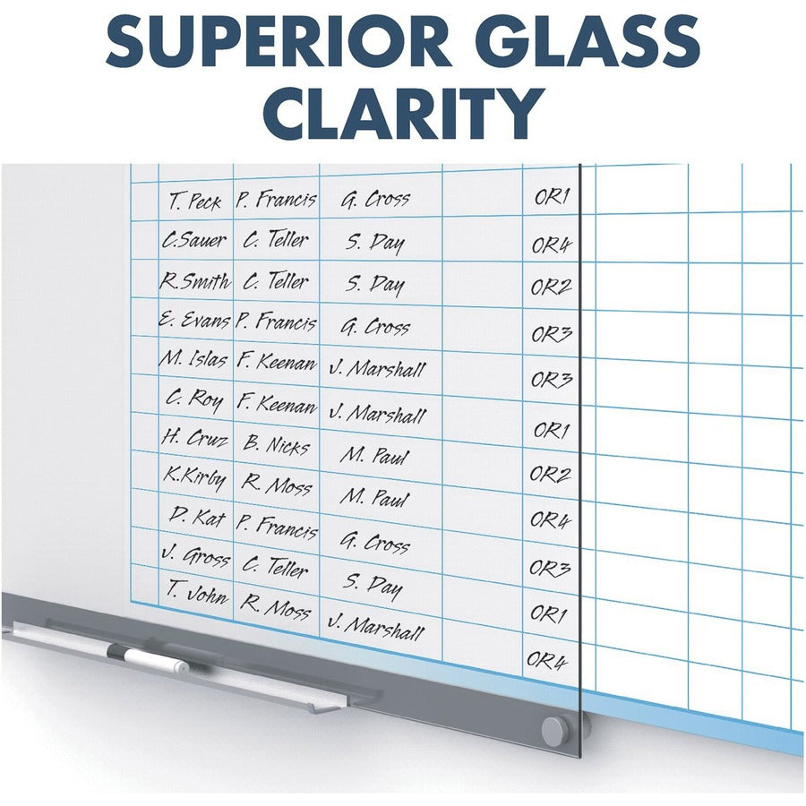 Quartet Infinity Customizable Dry-Erase Board - 36" (3 ft) Width x 24" (2 ft) Height - Clear/White Glass Surface - Rectangle - Horizontal/Vertical - Magnetic - Assembly Required - 1 Each