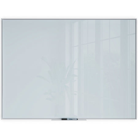 U Brands Glass Non-Magnetic Dry-Erase Board - 48" (4 ft) Width x 36" (3 ft) Height - Frosted White Tempered Glass Surface - White Aluminum Frame - Rectangle - Horizontal/Vertical - 1 Each