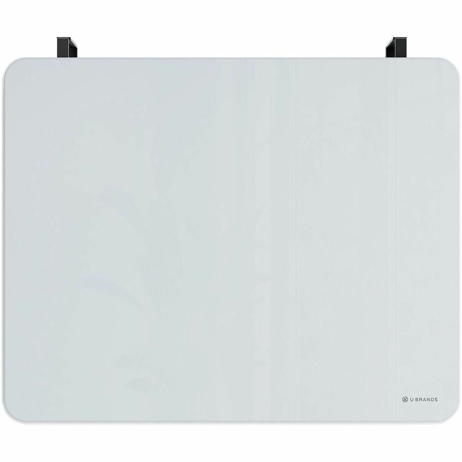 U Brands Magnetic Cubicle/Wall Glass Frameless Dry-Erase Board - 20" (1.7 ft) Width x 16" (1.3 ft) Height - Frosted White Tempered Glass Surface - Rectangle - Horizontal - Magnetic - 1 Each