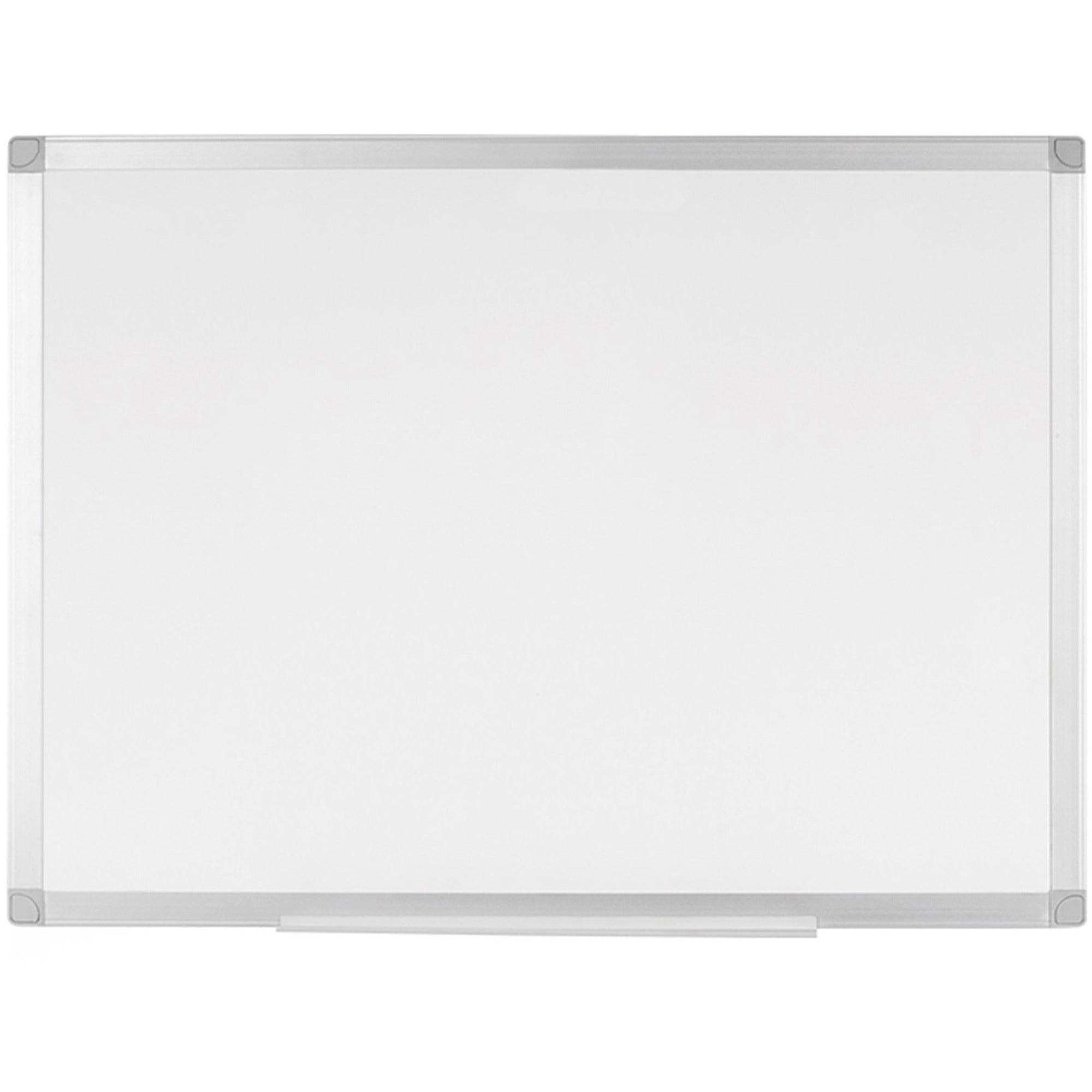 MasterVision Ayda Porcelain Dry Erase Board - 36" (3 ft) Width x 24" (2 ft) Height - White Porcelain Surface - Aluminum Frame - Rectangle - Horizontal/Vertical - Magnetic - 1 Each